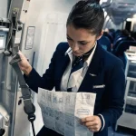 Steward formation : sécurité CCA en avion, check harnais près des issues