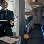 Stewart avion : hôtesse de l’air en cabine, check-list CCA et talkie