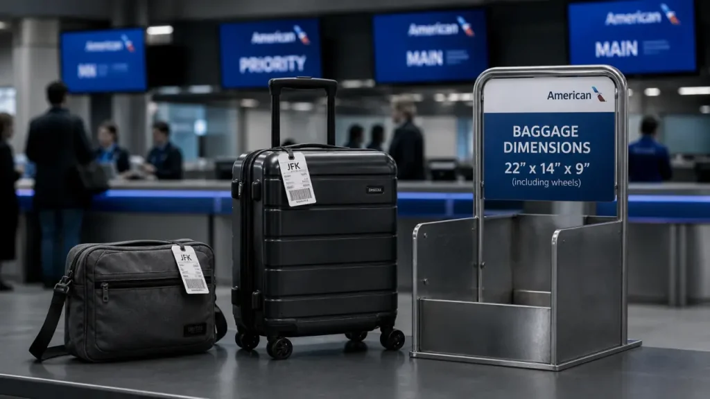 Bagage cabine avion : objet personnel, 55 × 40 × 25 cm et frais à éviter