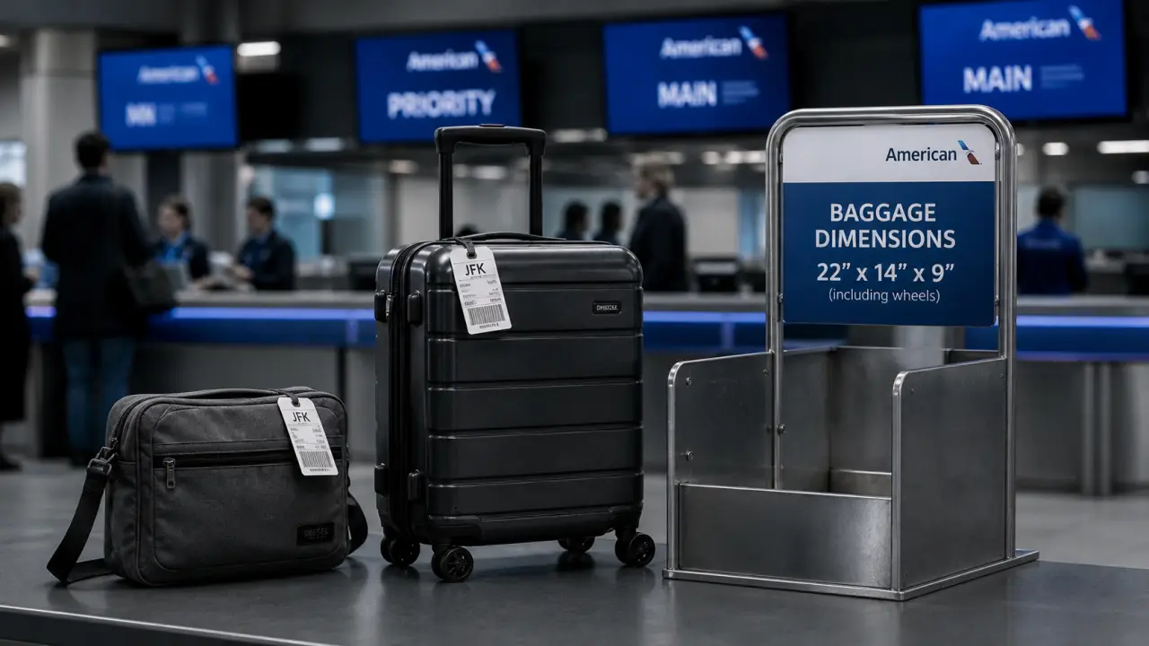 Bagage cabine avion : objet personnel 55×40×25 cm, gabarit contrôle dimensions