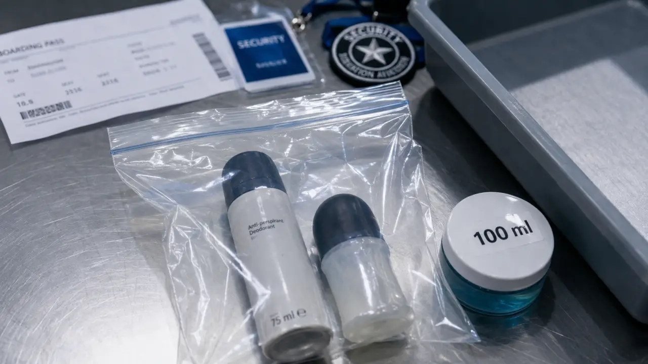 Déodorant avion cabine : flacon 200 ml à moitié vide refusé en contrôle