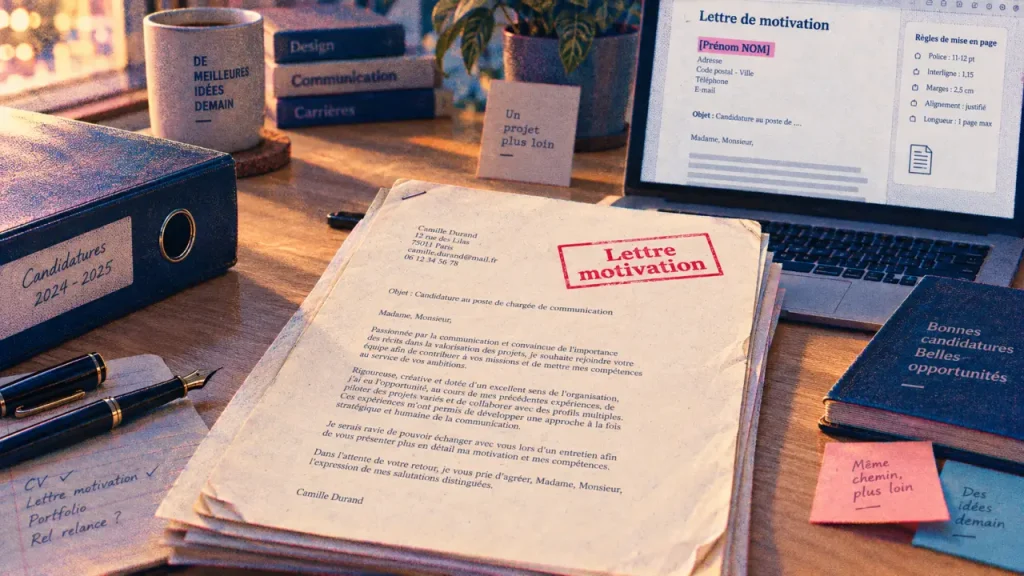 Un exemplaire de lettre de motivation à personnaliser selon votre candidature
