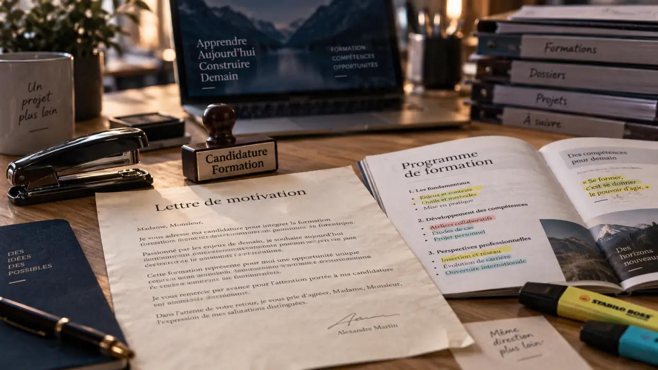 Lettre de motivation pour formation sur table bois, modèle 3 paragraphes