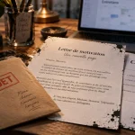 lettre de motivation reconversion professionnelle : projet crédible sur bureau