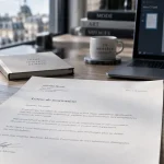 Mise en page lettre de motivation : lettre A4 sur table en bois