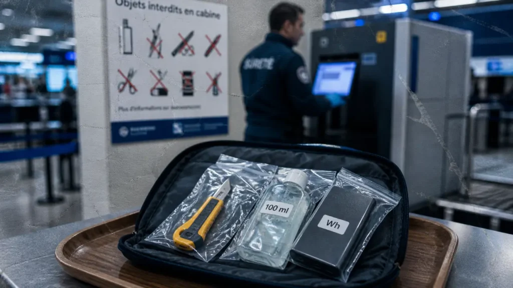 Objet interdit en cabine avion : la règle des 100 ml, les batteries et les pièges à éviter