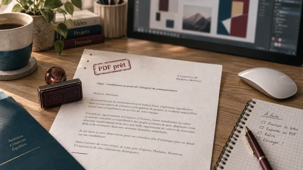 Lettre de motivation Canva : une page lisible, un contenu adapté, aucun modèle copié