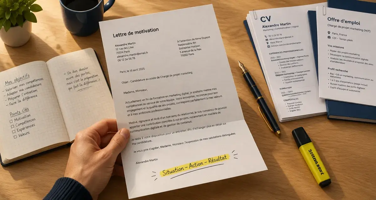 Qualités lettre de motivation prouvées par des faits, exemple de lettre